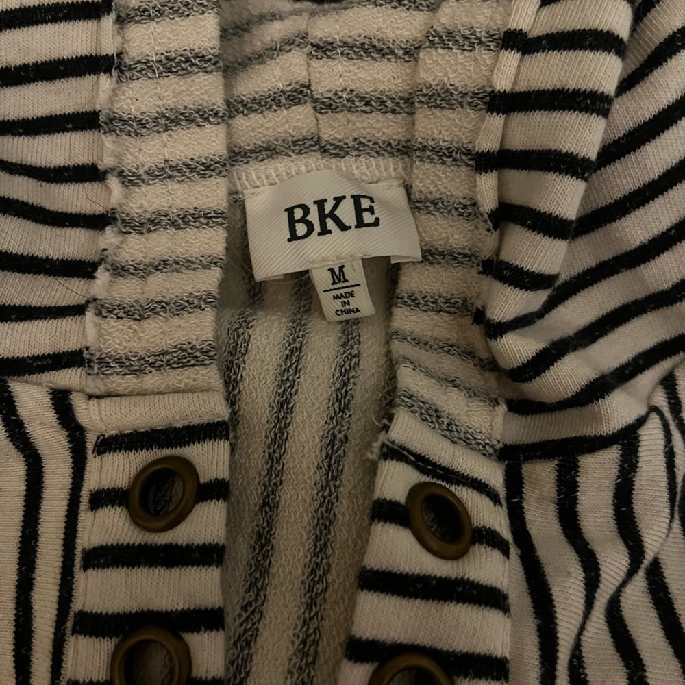 Bke Striped Sweater With Buttons Size Medium - image 2